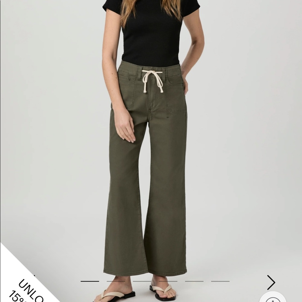 NWT Paige Ari Wide Leg Pant in Vintage Forrester Green from 2025